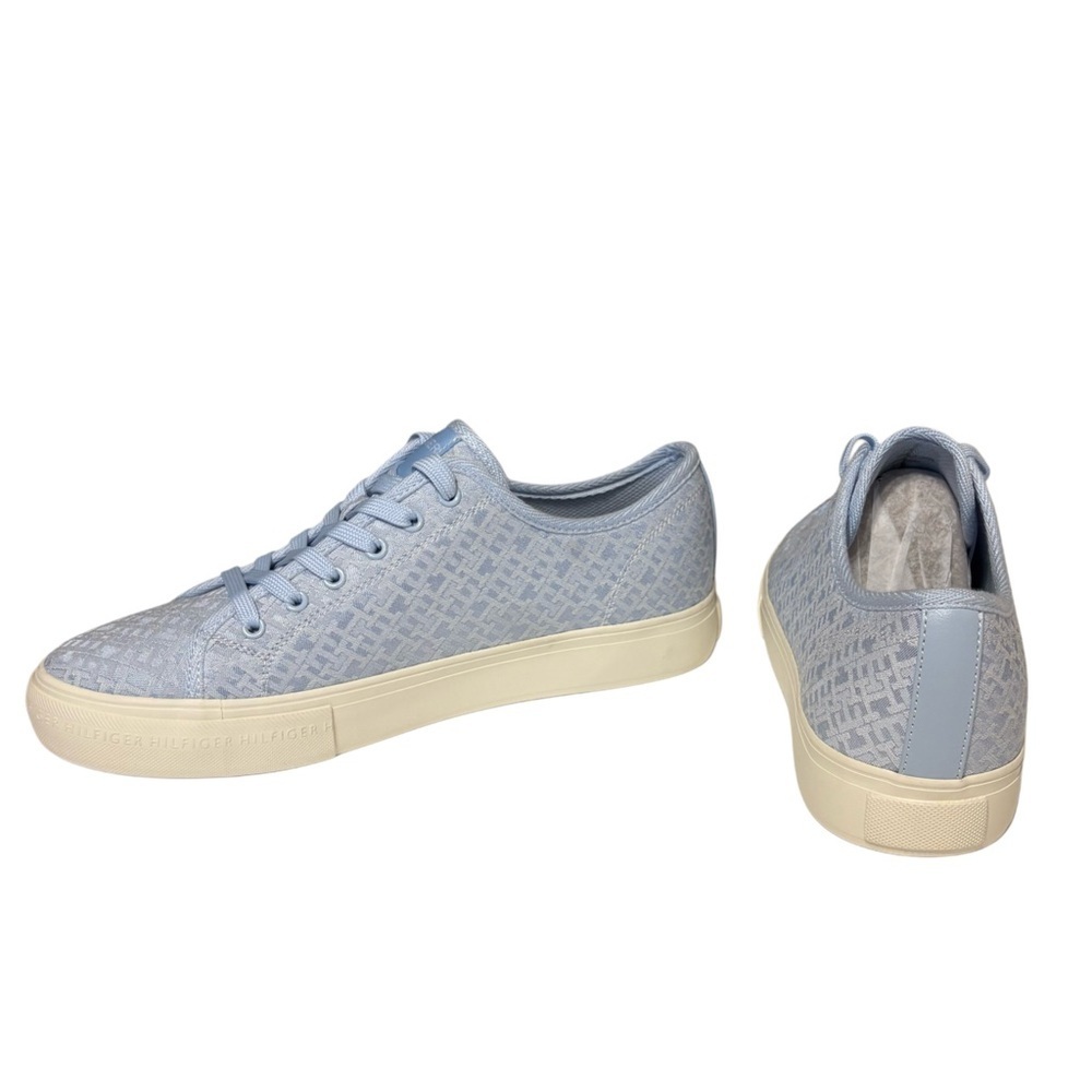 Tommy Hilfiger Light Blue and Cream Sneakers - Picture 4 of 9